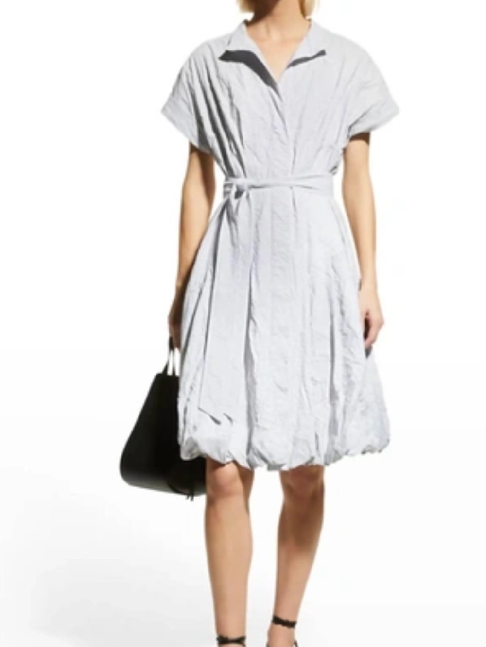 Finley New With Tags Bubble Lilibet Crinkled Short-Sleeve Shirt Dress X Large